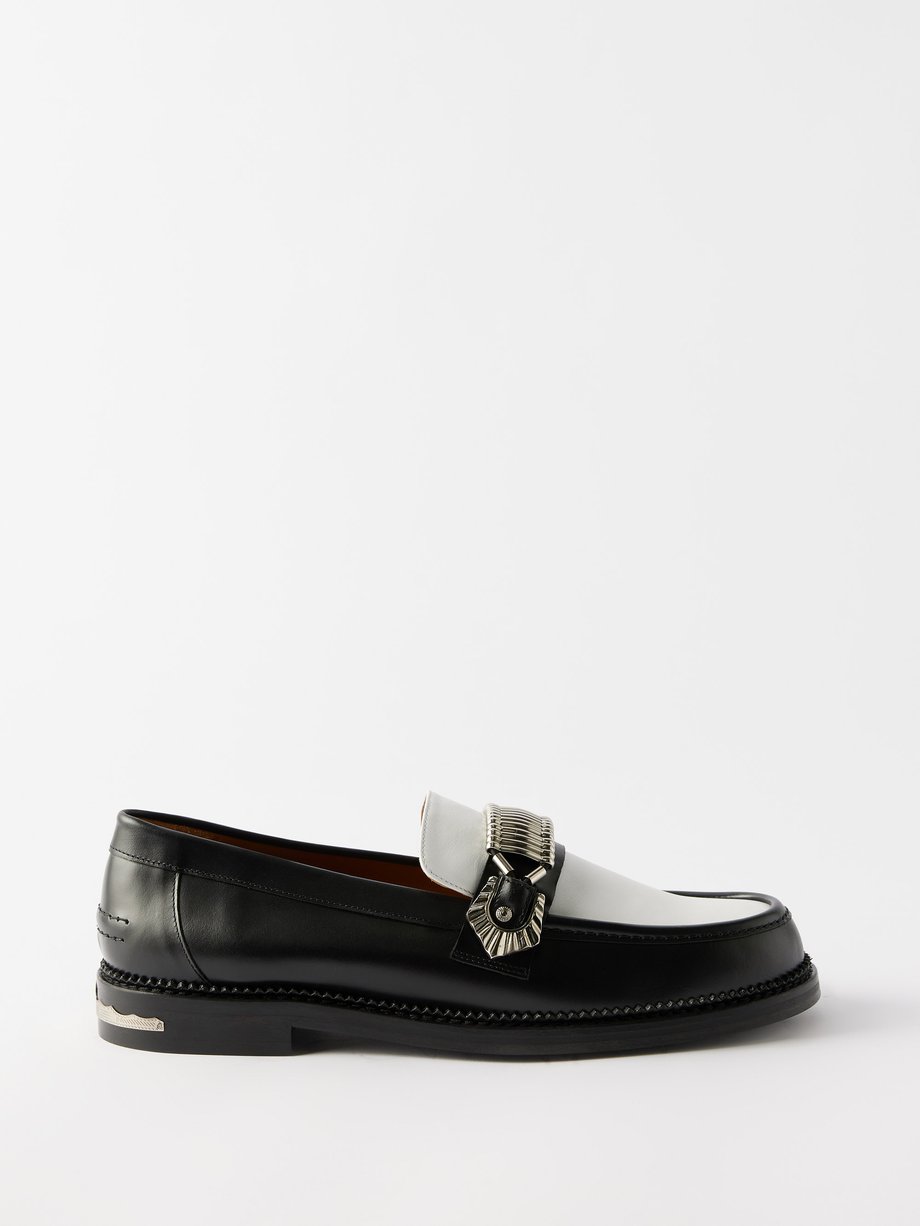 Black Pulla embellished leather loafers | Toga Virilis