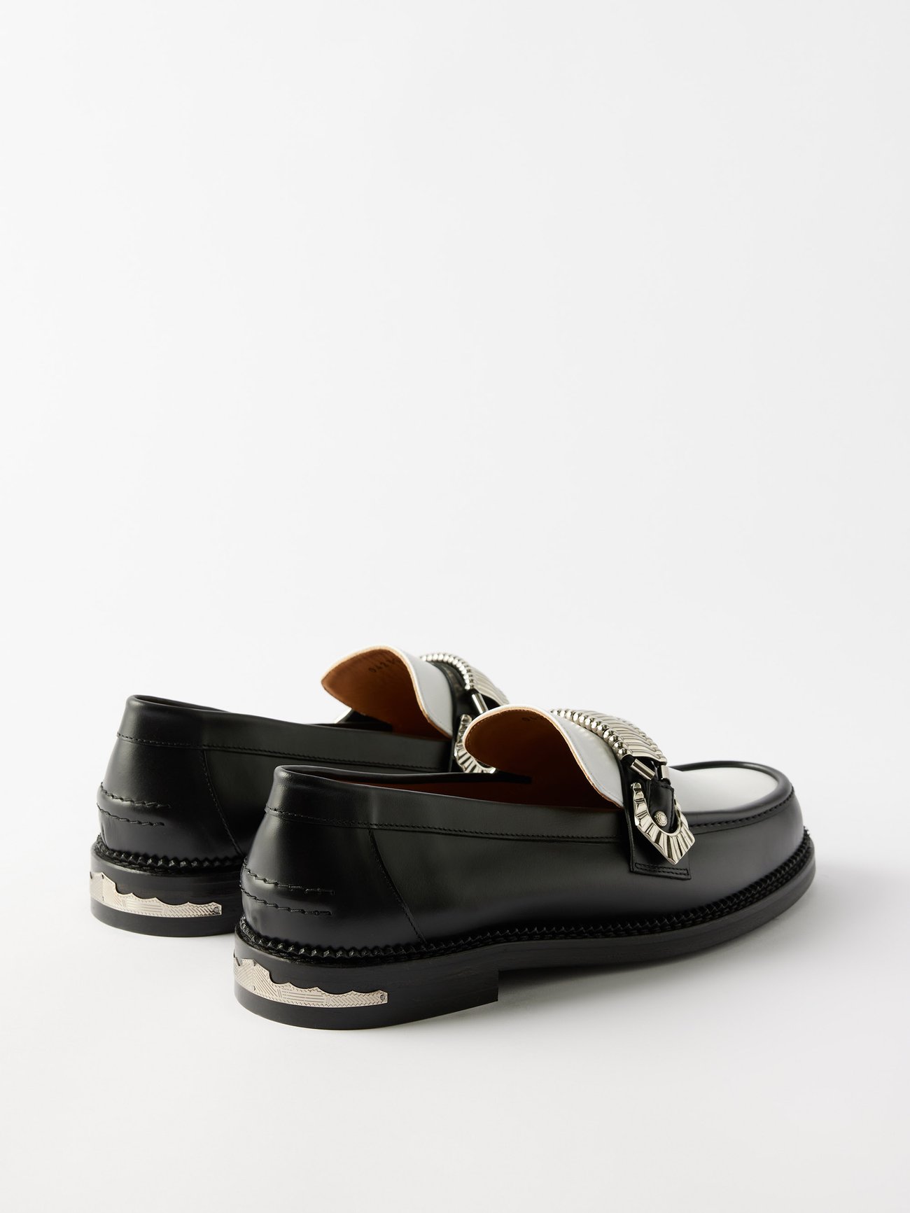 Black Pulla embellished leather loafers | Toga Virilis