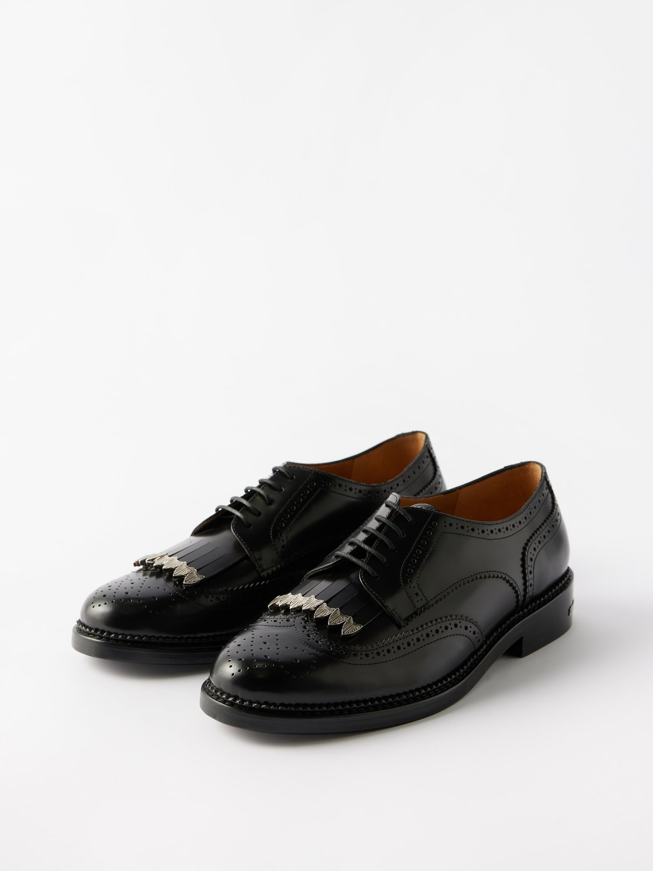 Polida fringed-leather Derby shoes