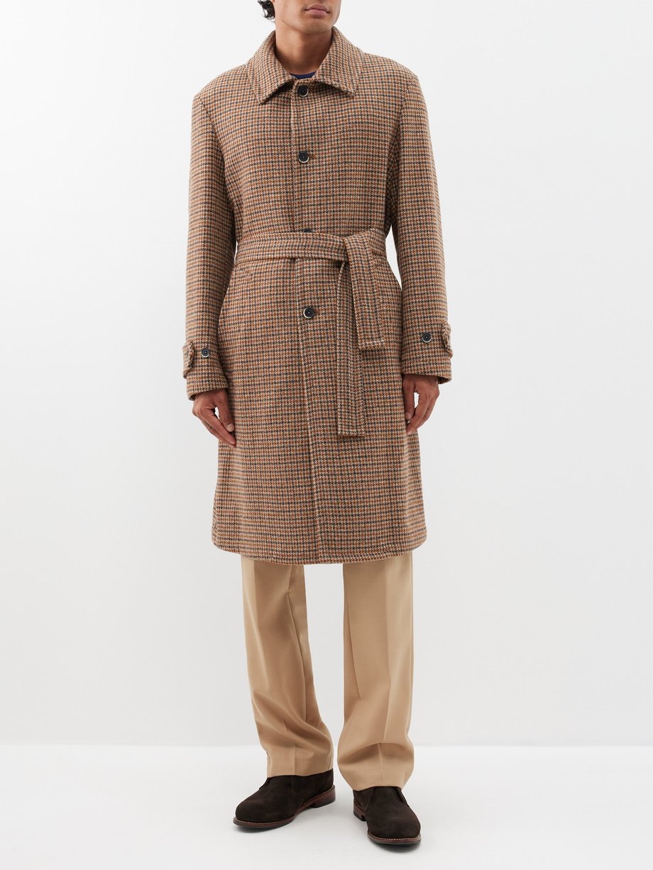 Brown Paramar wool-blend houndstooth overcoat | Barena Venezia | MATCHES UK