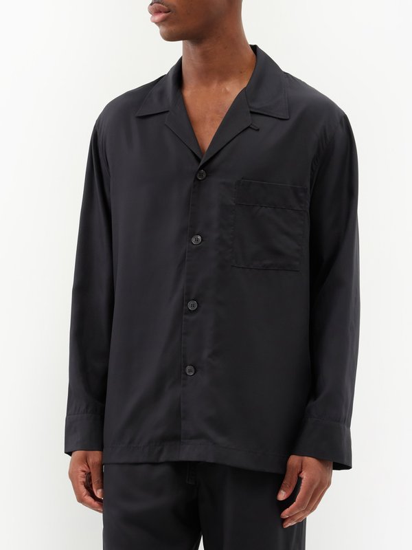 CDLP Patch-pocket lyocell pyjama top