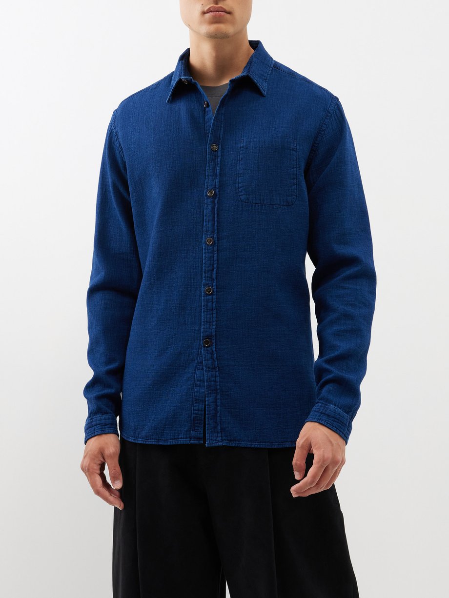 Navy New York Special organic-cotton shirt | Oliver Spencer ...