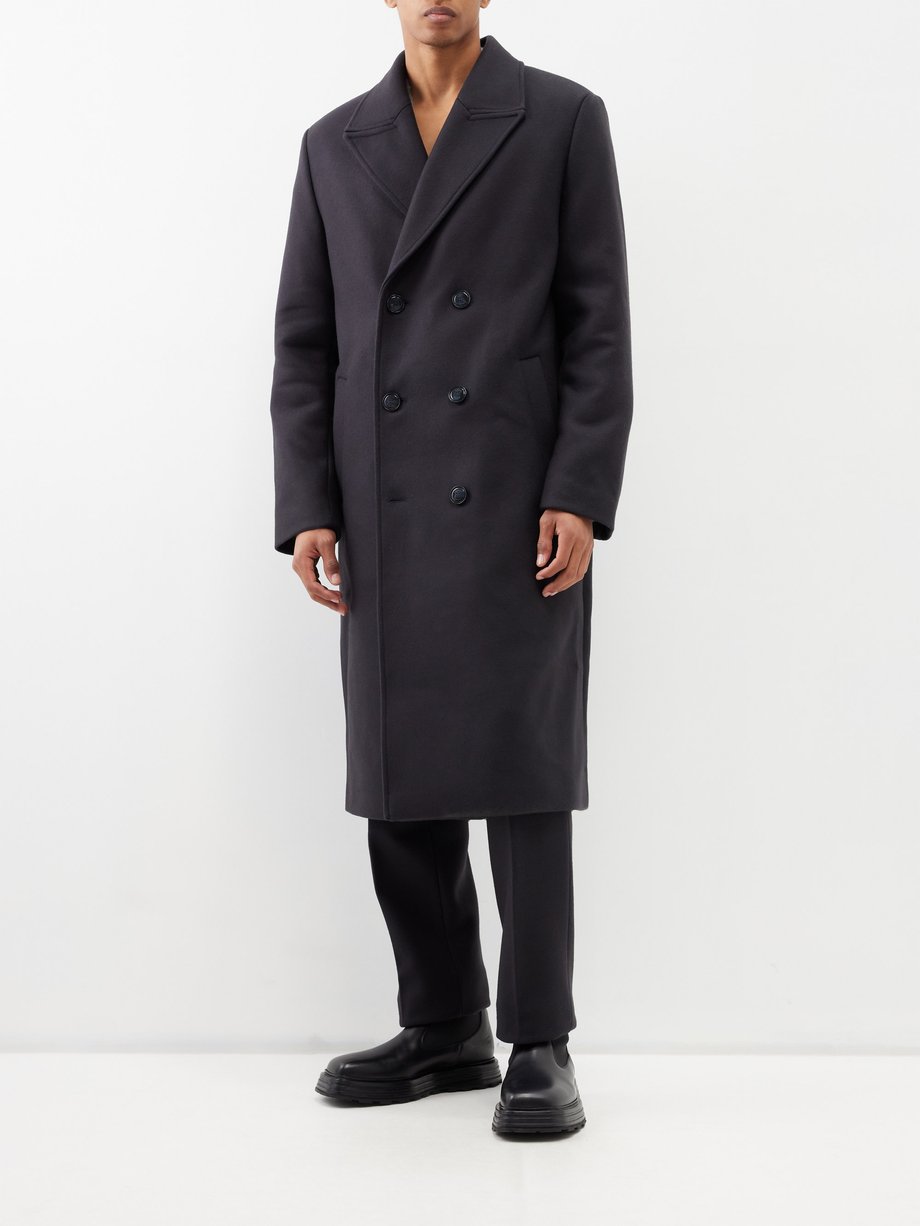 Navy Double-breasted wool-blend overcoat | Róhe | MATCHESFASHION UK