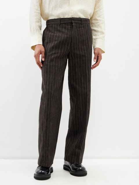 Striped on sale tailored trousers