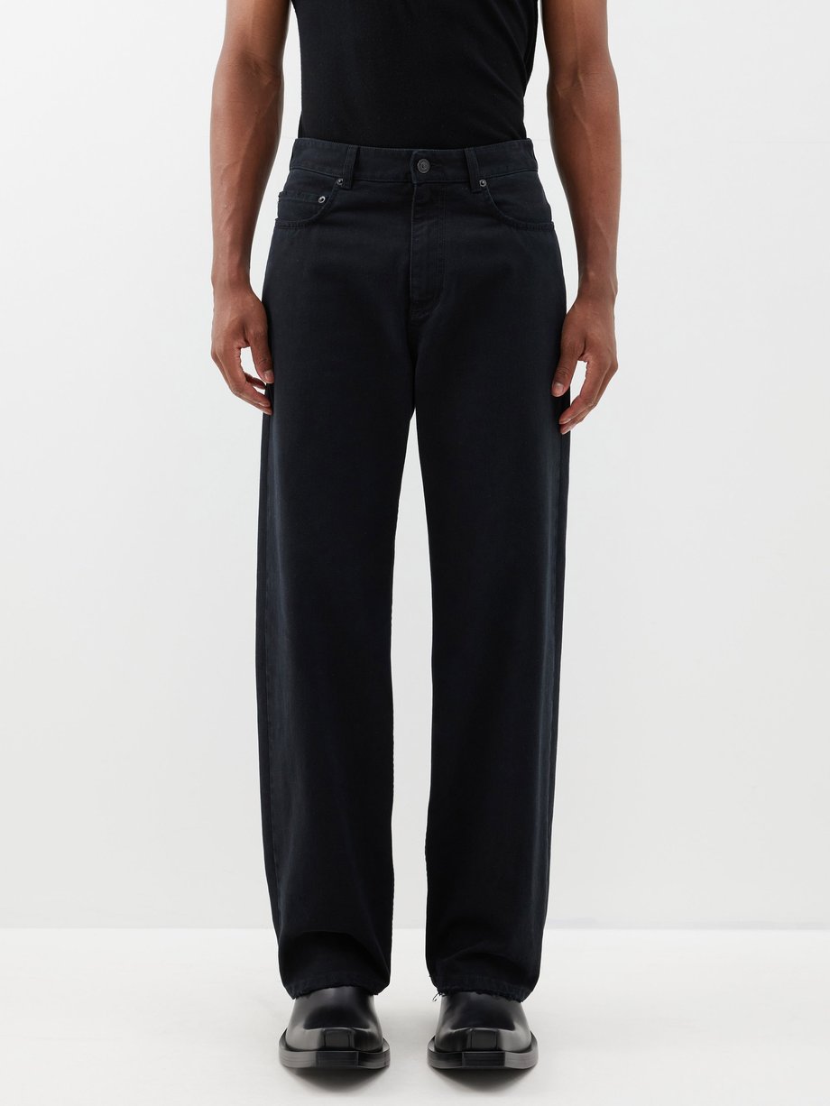 Black Distressed-cuff straight-leg jeans | Balenciaga | MATCHES UK