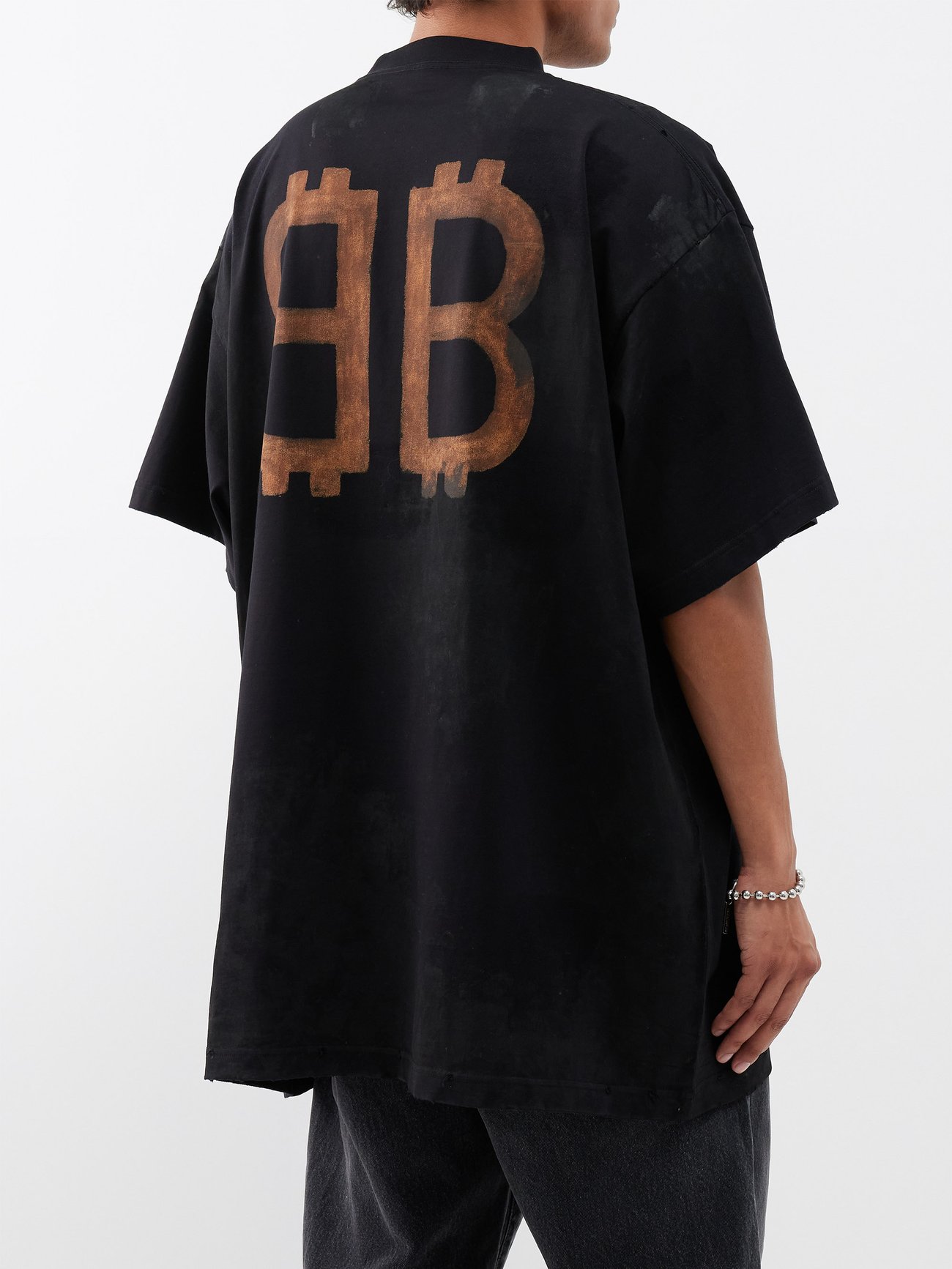 Crypto oversized cotton-jersey T-shirt