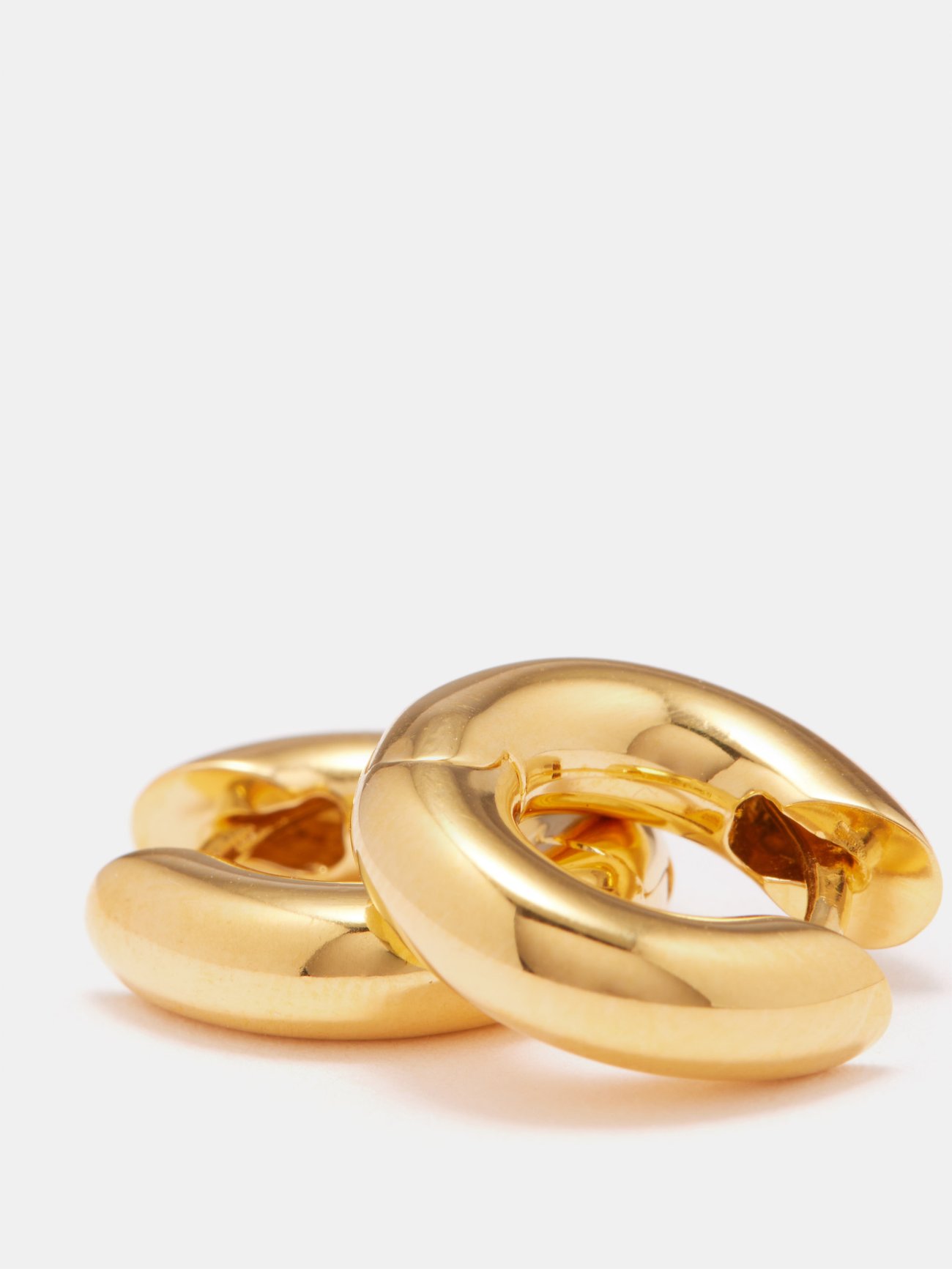 Bagel medium 18kt gold-vermeil hoop earrings