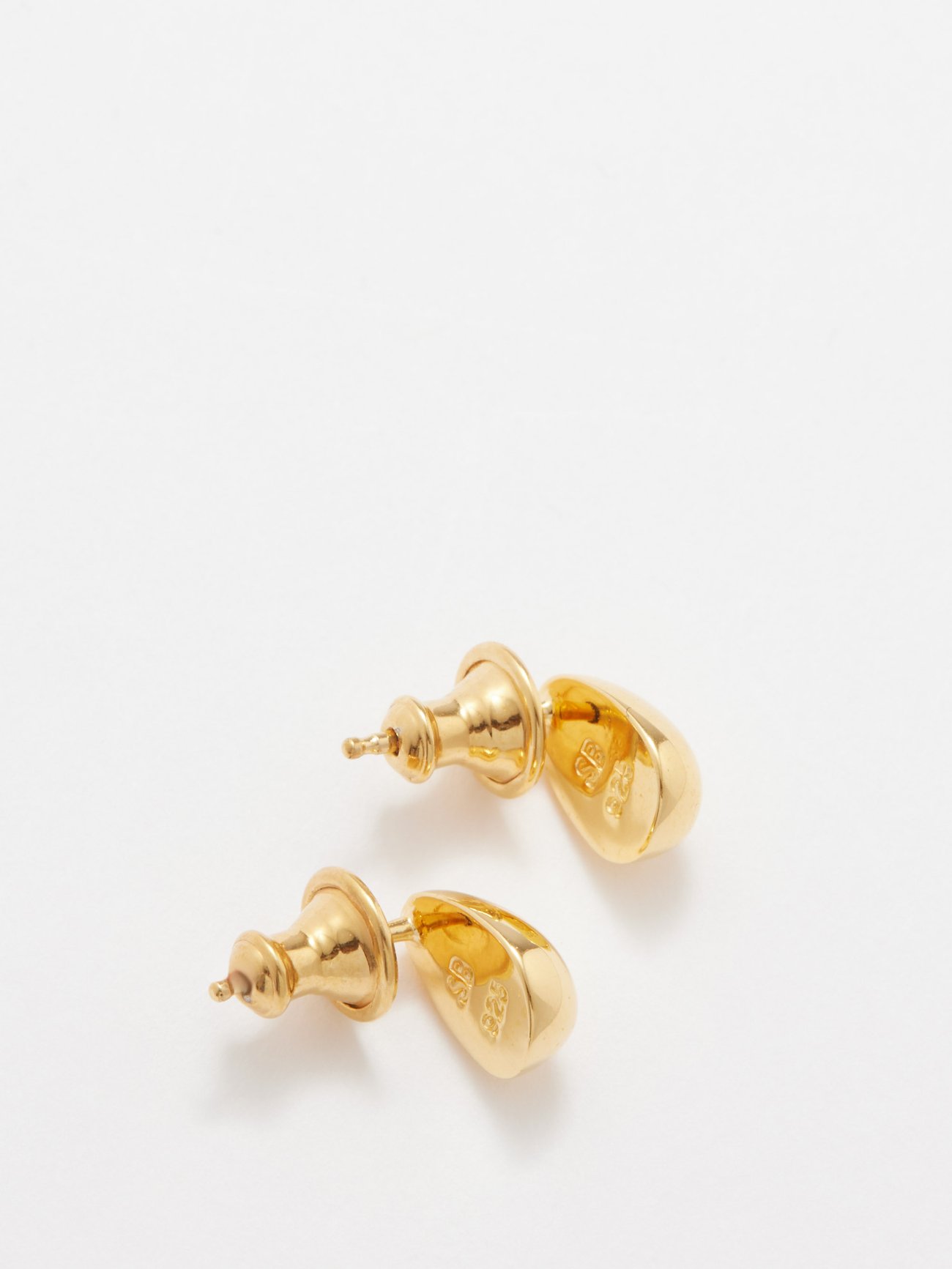 Tiny Egg 18kt gold-vermeil earrings