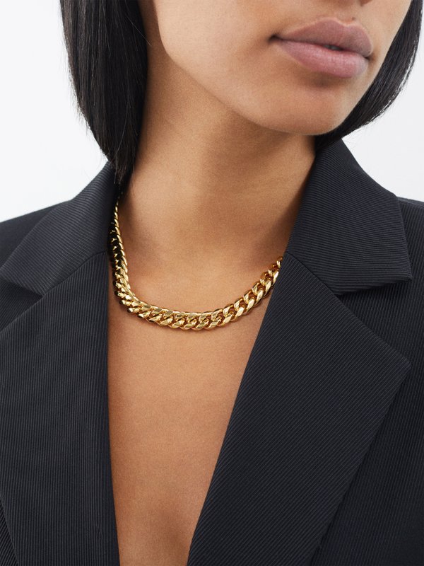 FALLON Ruth curb-chain 18kt gold-plated necklace