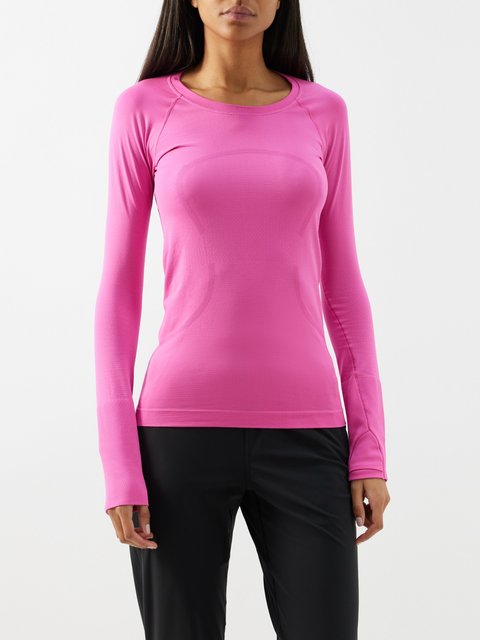 Pink Swiftly 2.0 technical-mesh long-sleeved T-shirt