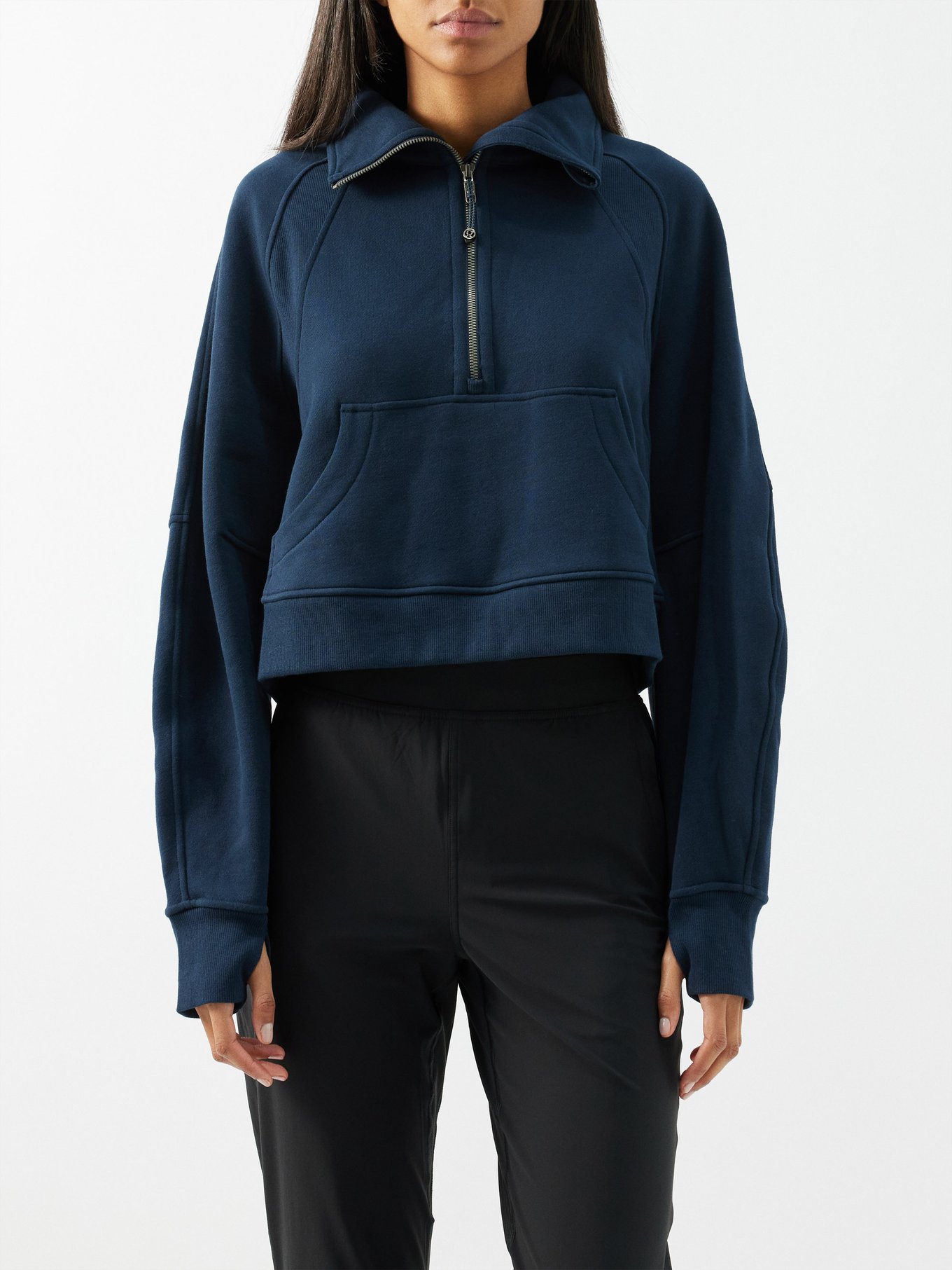 Lululemon Scuba Oversized Half-Zip Sweatshirt Hoodie - Black - Size XL/XXL  Cotton-Blend Fleece Fabric