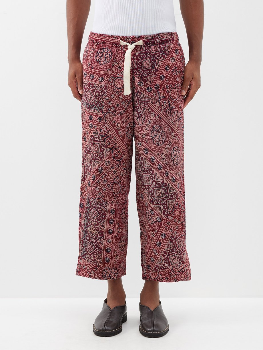 Red Kantha printed cotton trousers | Karu Research | MATCHESFASHION AU
