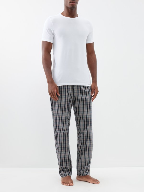 Hanro Checked-cotton pyjama trousers