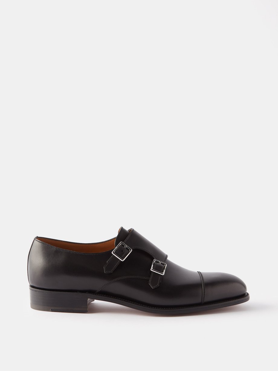 Black Leather double monk-strap shoes | J.M. Weston | MATCHESFASHION US