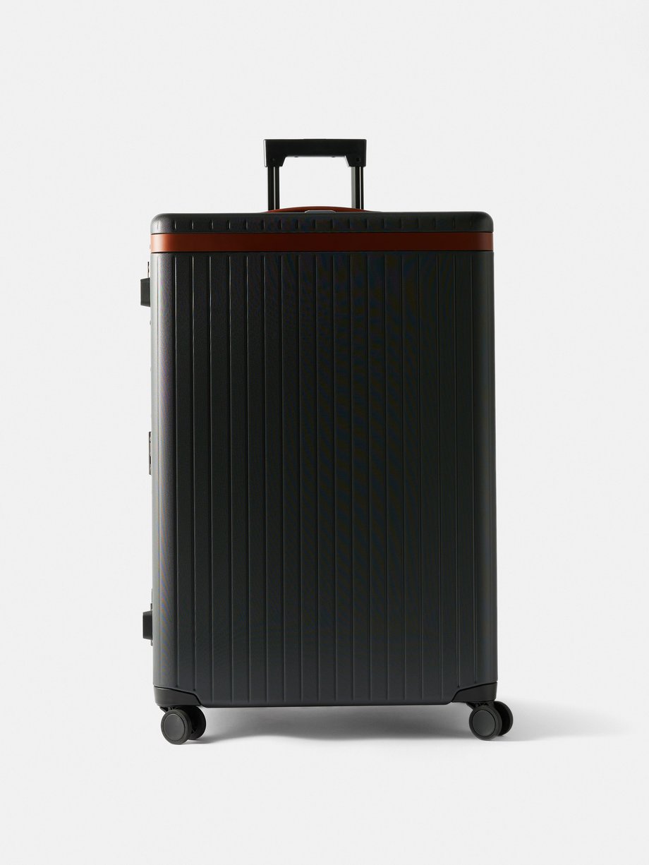 Grey The Check In leather-trim suitcase, Carl Friedrik
