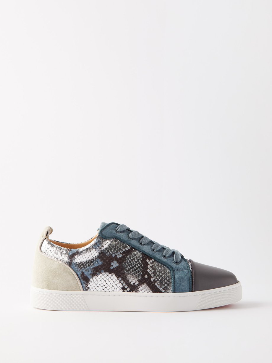Christian Louboutin Louis Junior snake-effect leather trainers