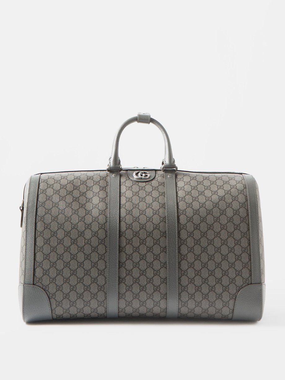 Gucci Black GG Supreme Canvas and Leather Carry On Duffle Bag Gucci
