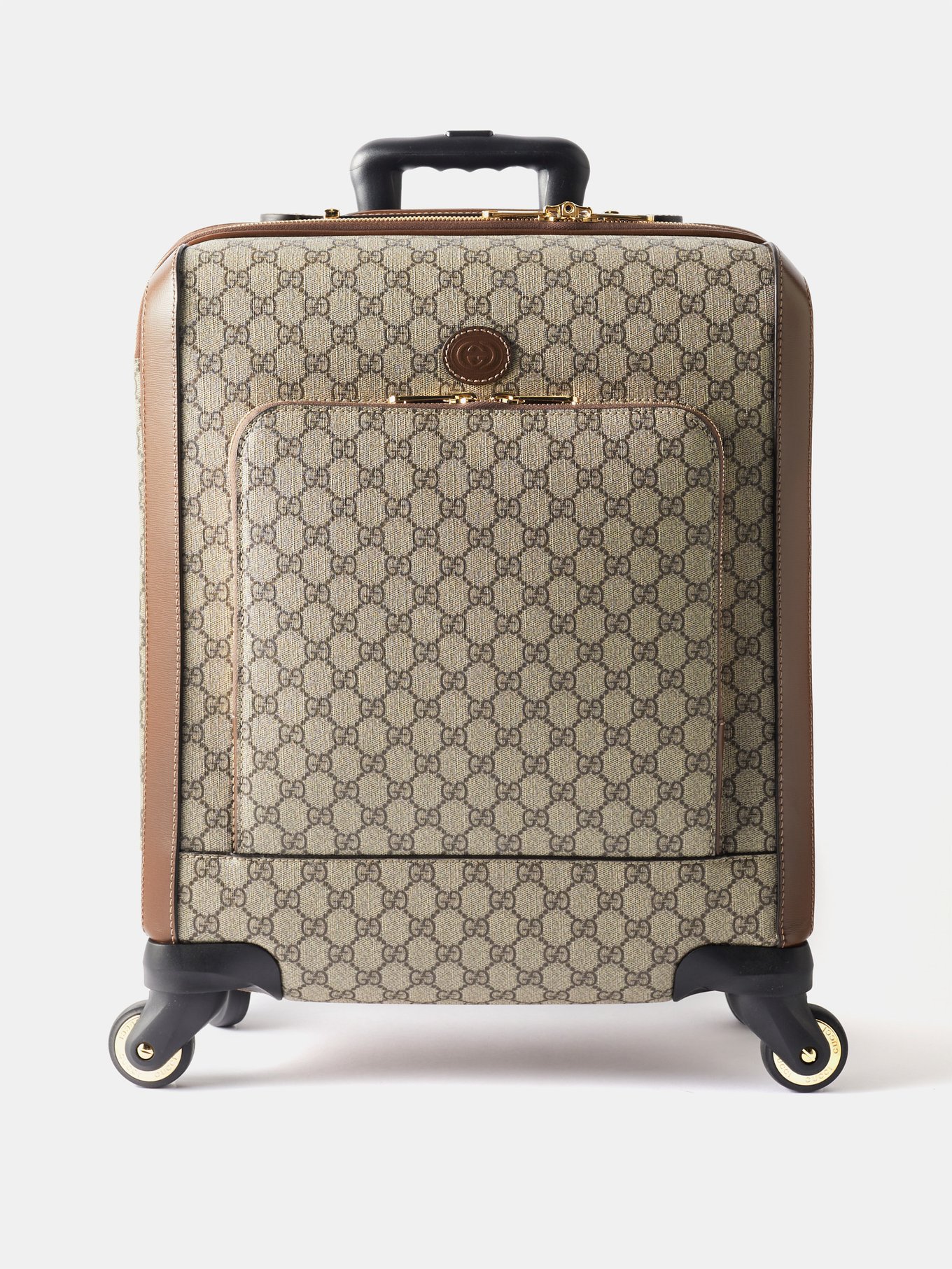Ralph Lauren Jacquard Monogram Rolling Carry On Suitcase Canvas