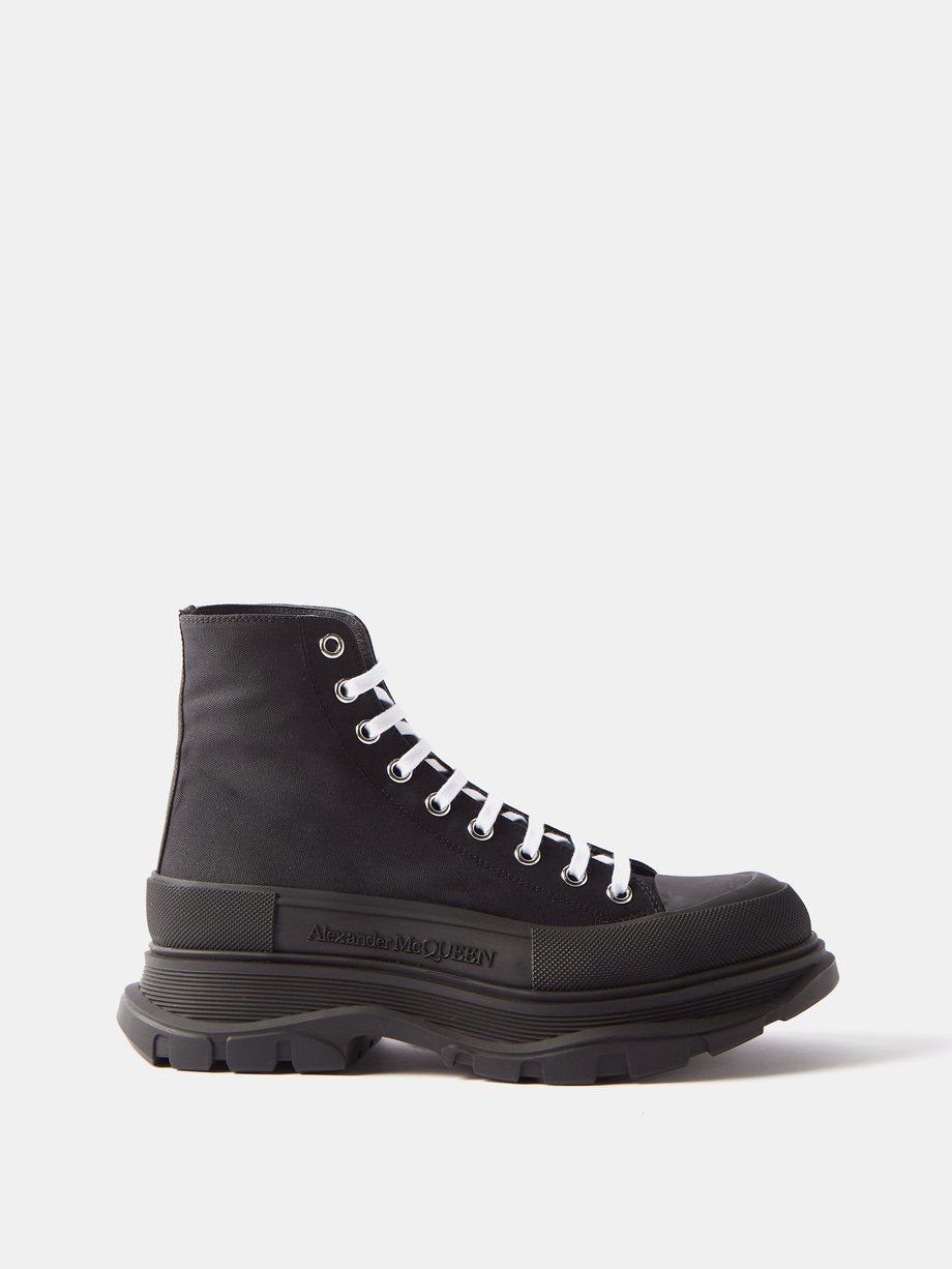 Black Tread Slick chunky-sole high-top boots | Alexander McQueen ...