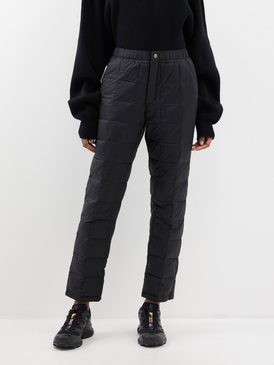 Black Tapered quilted down trousers, TAION