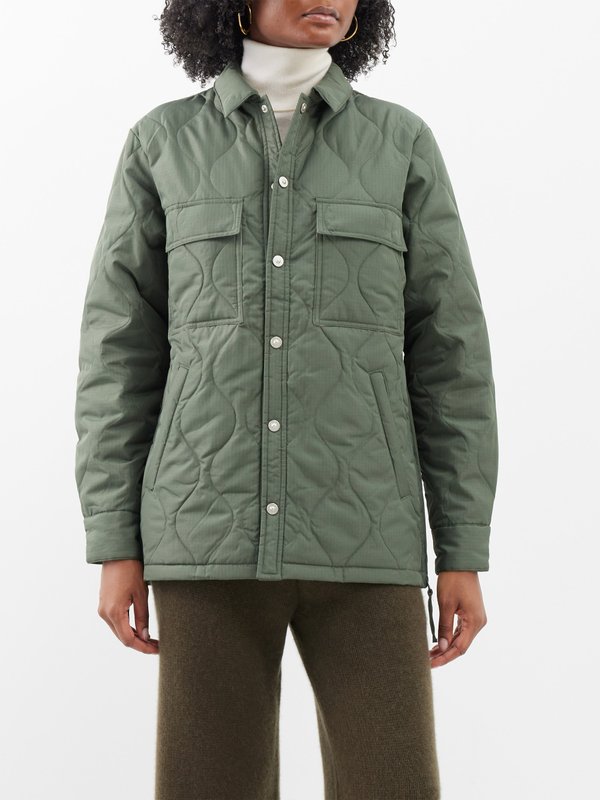 Taion (TAION) Flap-pocket quilted-ripstop down jacket