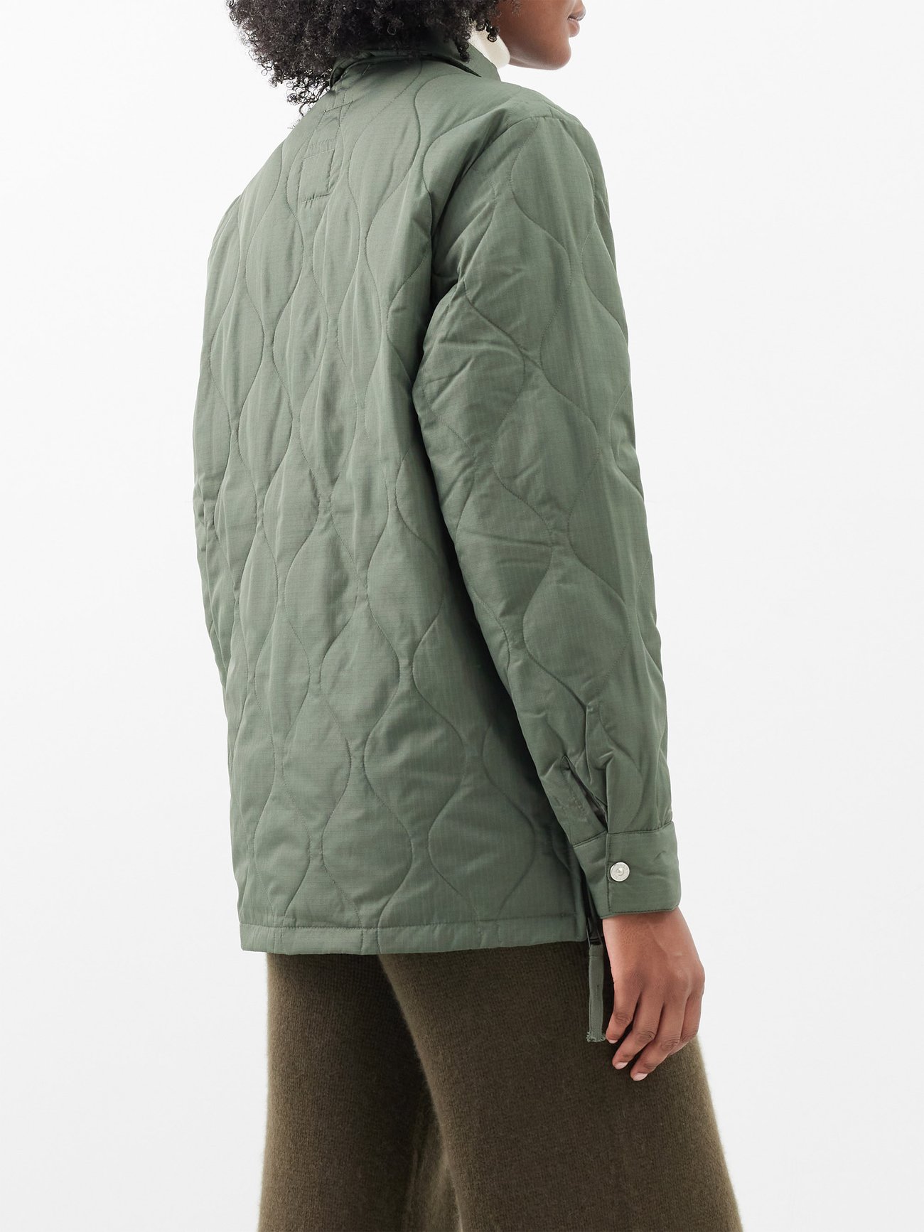 Green Mauduit detachable-sleeve quilted down jacket, Moncler Grenoble