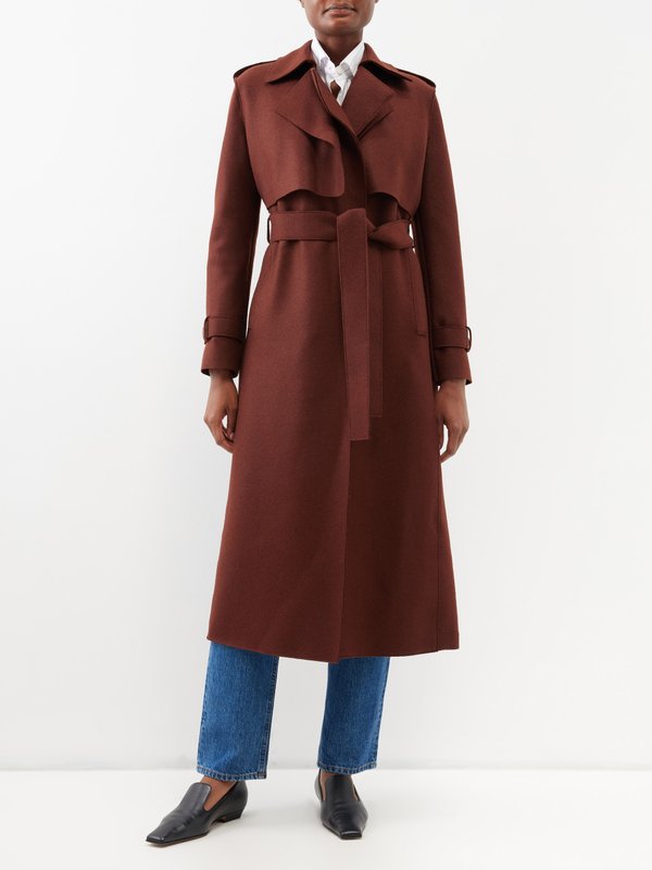 Harris Wharf London Pressed-wool wrap trench coat