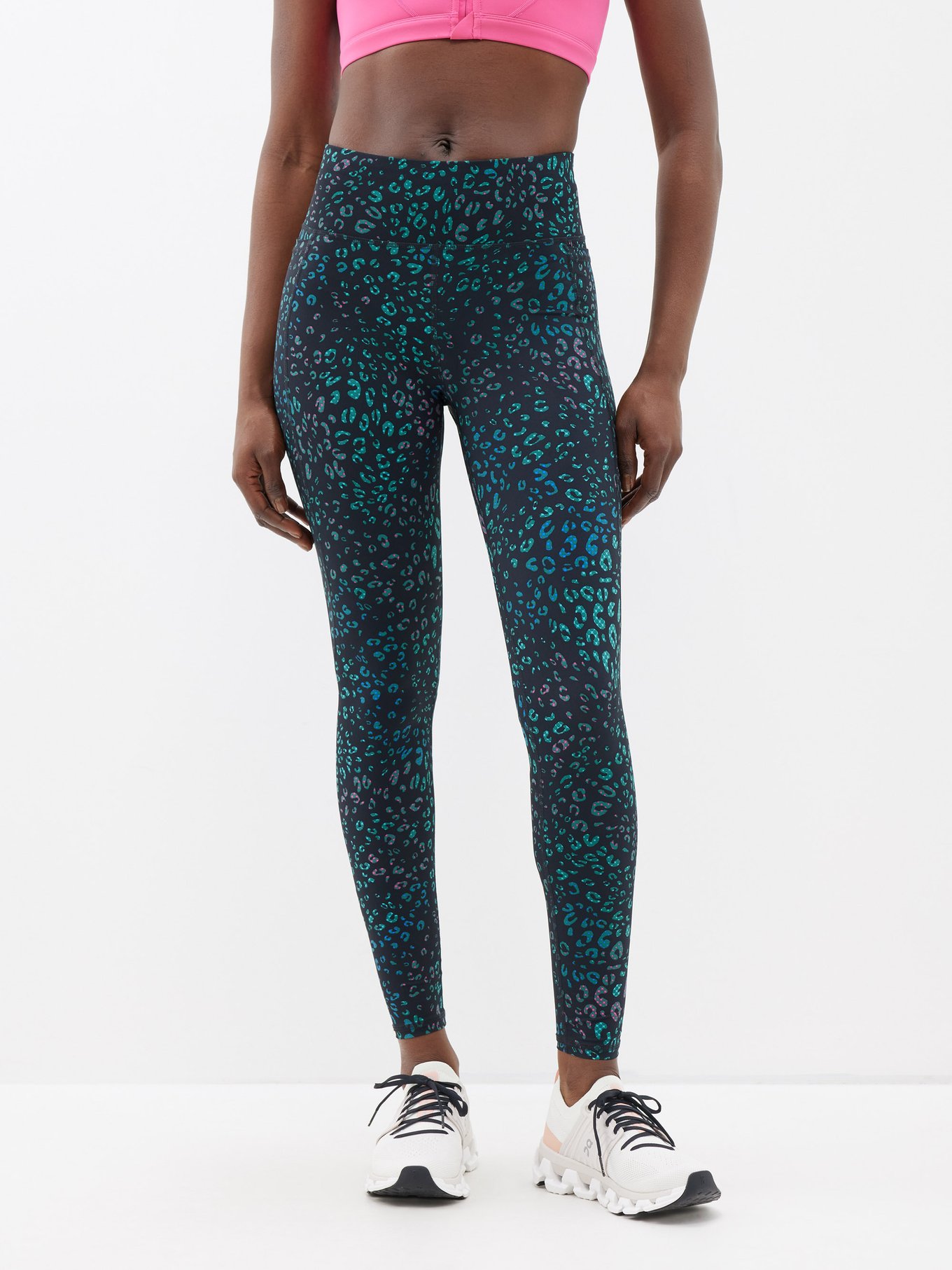 Black Power Reflective leopard-print cropped leggings, Sweaty Betty