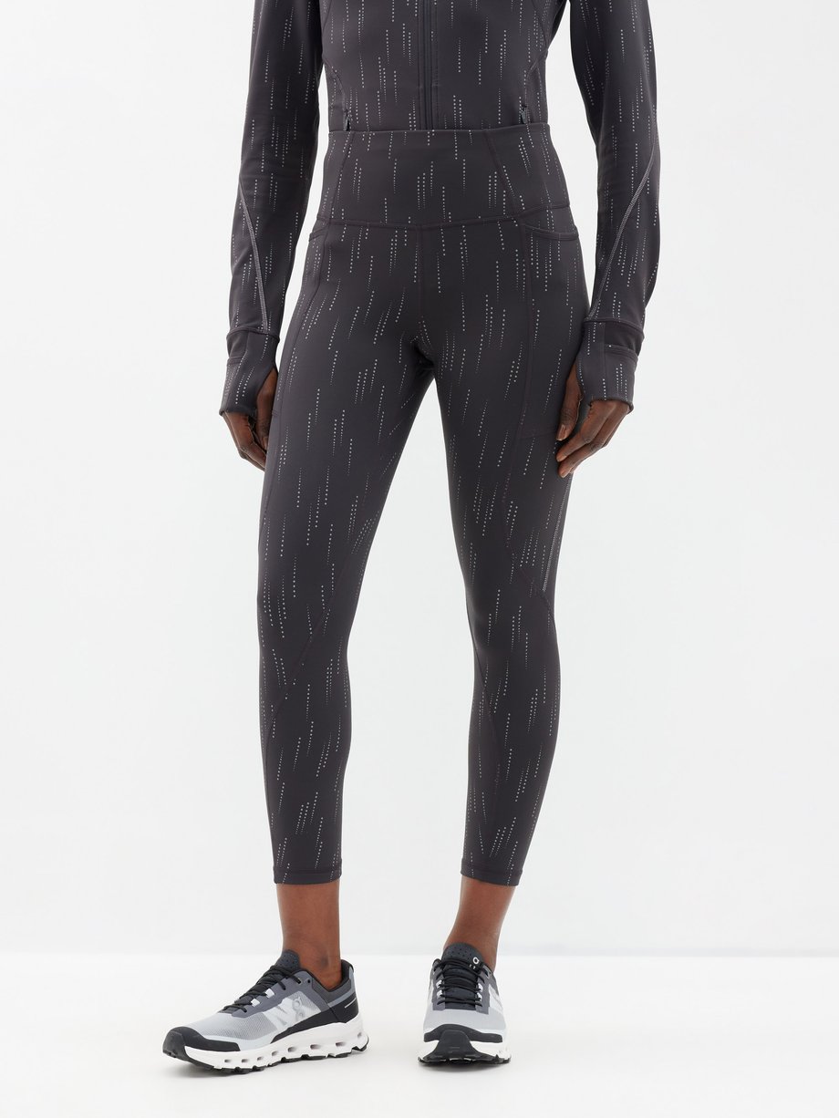along fit, Pants & Jumpsuits, Along Fit Black Leggings Side Pocket  Reflective Stripe Size Medium