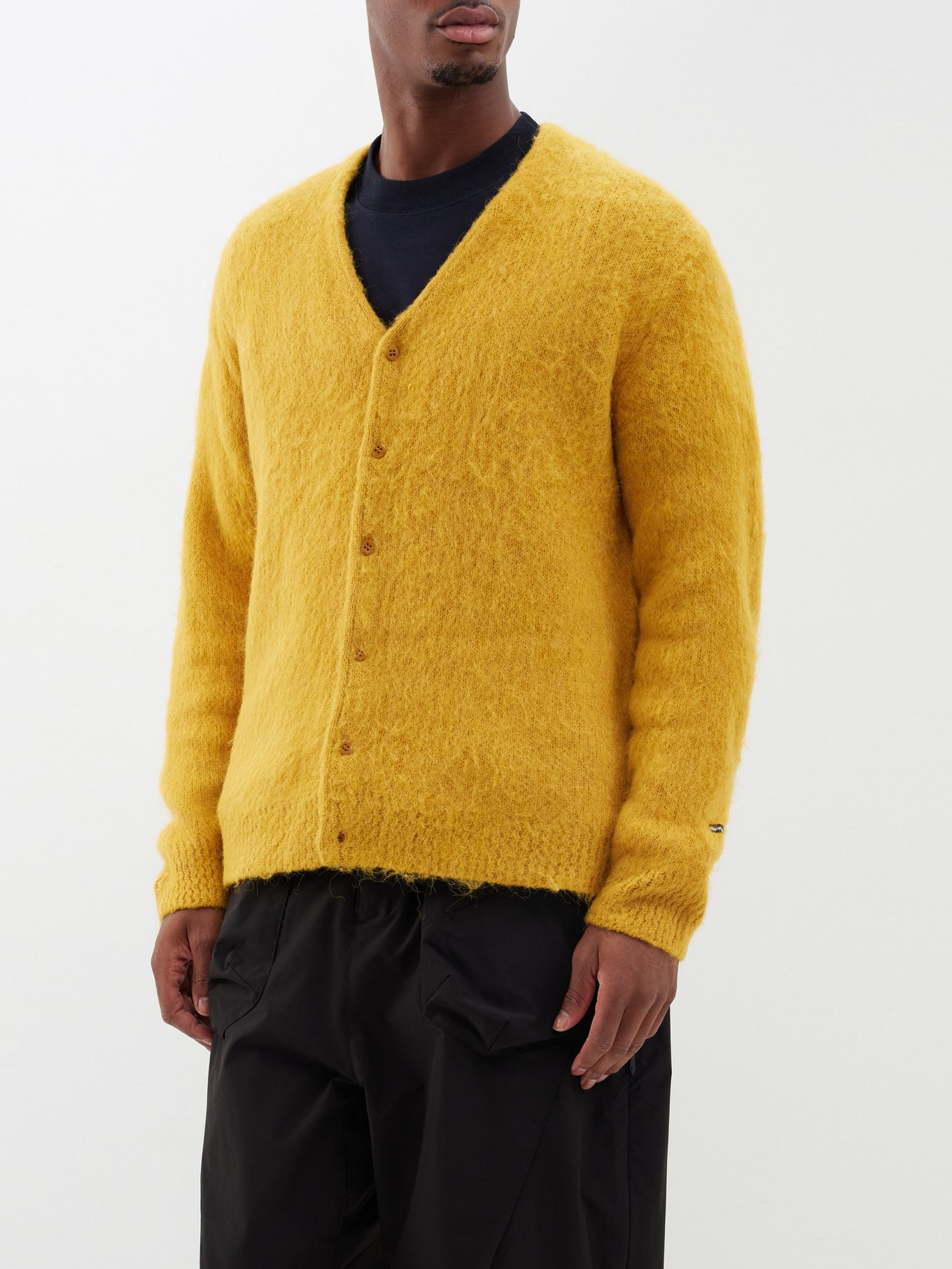 Mustard Aberdeen brushed-knit cardigan | Manastash | MATCHESFASHION US