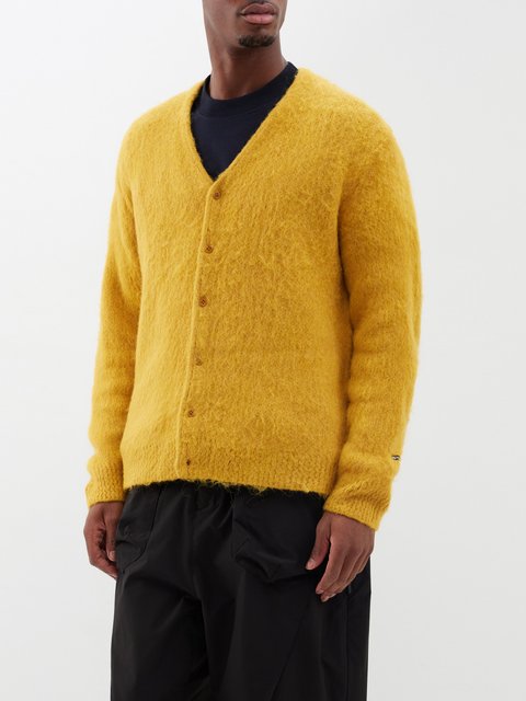 Gold multi Mélange wool-blend cardigan, Massimo Alba