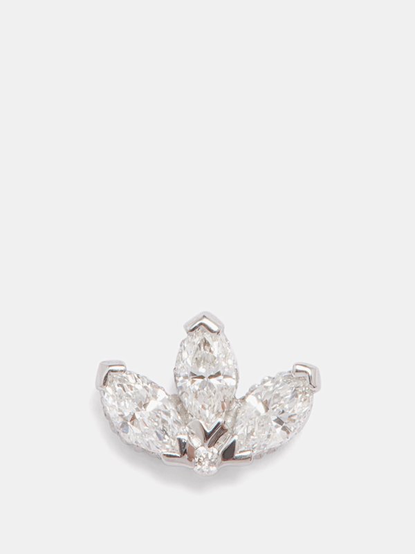 Maria Tash Lotus diamond & 18kt white-gold single earring