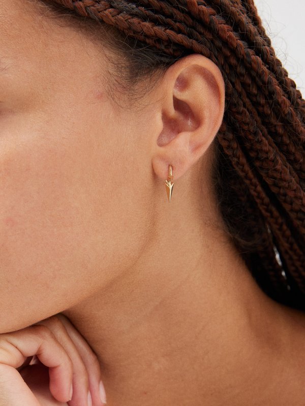 Maria Tash Triple Spike 14kt gold single earring