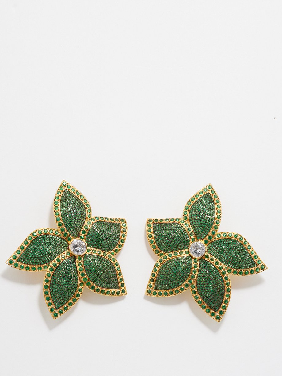 Begüm Khan Lotus 24kt gold-plated clip earrings