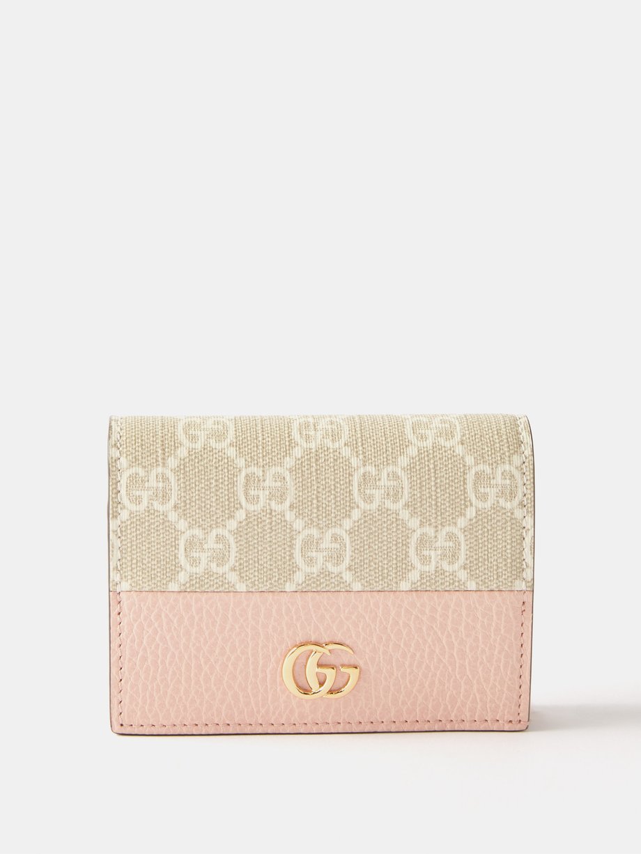 Pink GG Marmont leather bi-fold wallet | Gucci | MATCHES UK