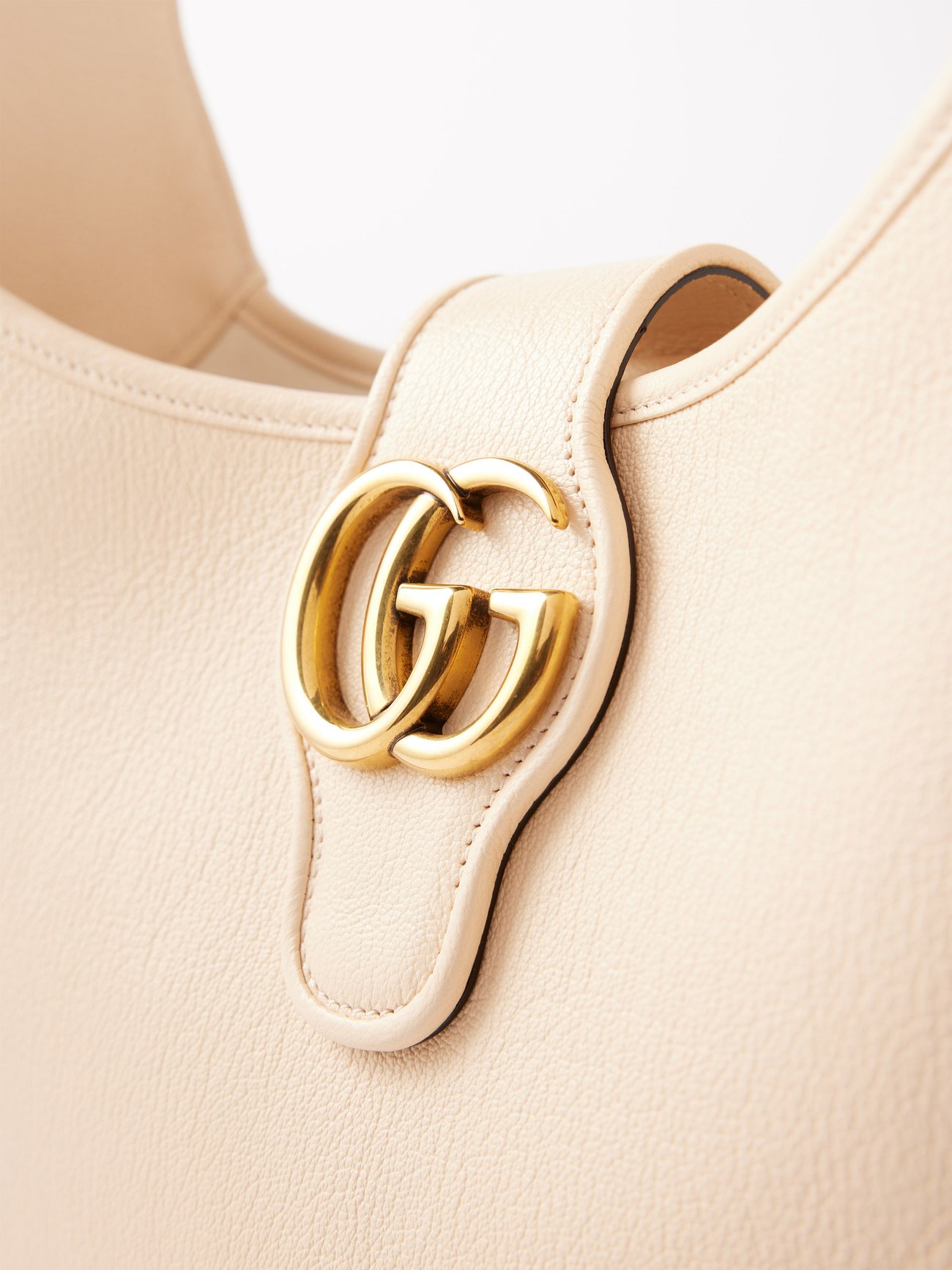 GUCCI Aphrodite chain-embellished textured-leather shoulder bag