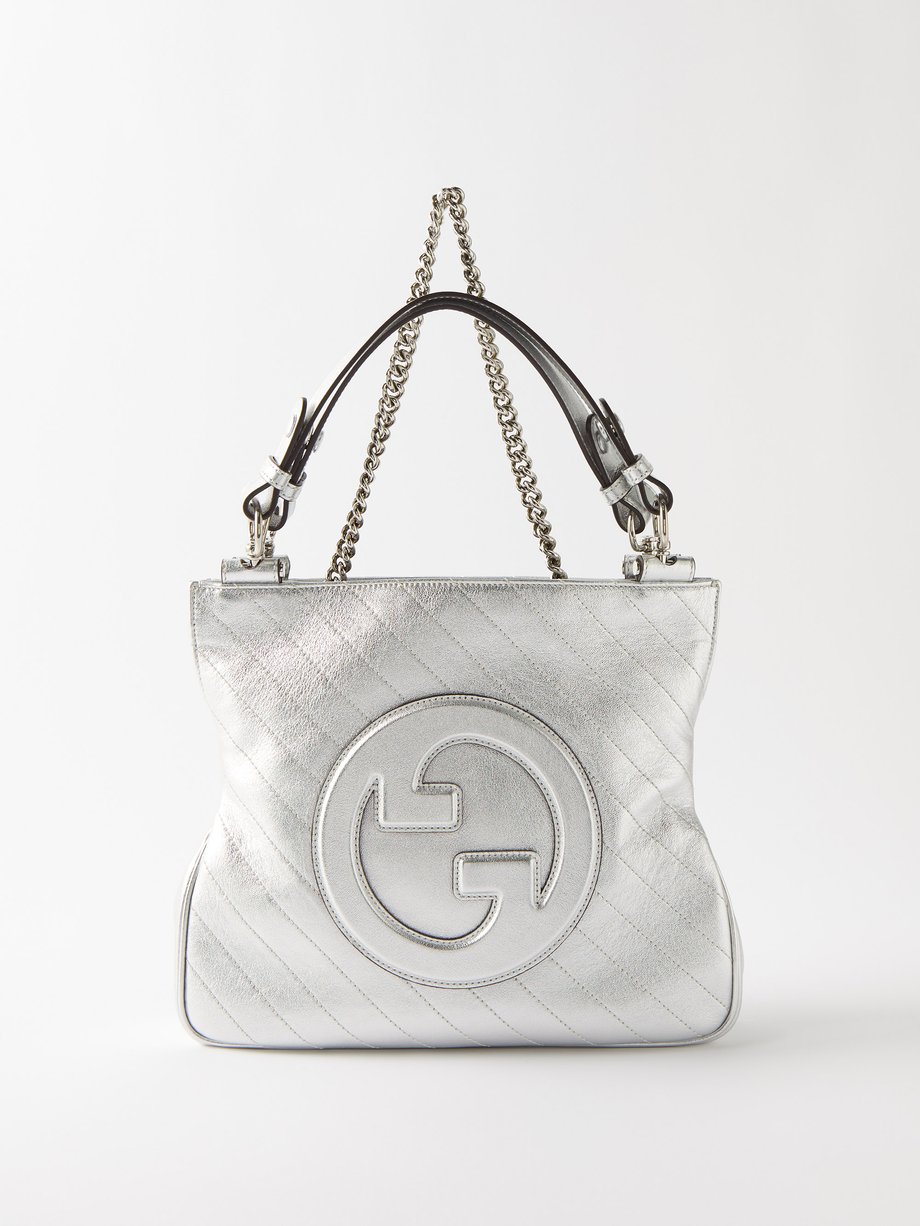 Silver Blondie quilted metallic-leather shoulder | Gucci MATCHESFASHION UK