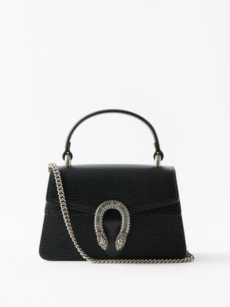 Black Dionysus super mini leather handbag, Gucci