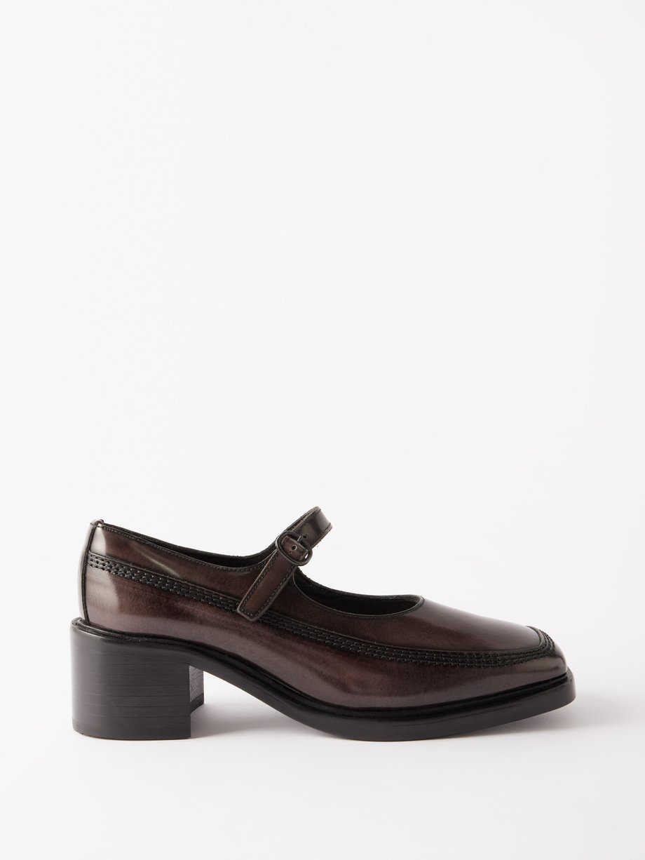 HEREU (Hereu) Sio block-heel patent-leather Mary Jane pumps