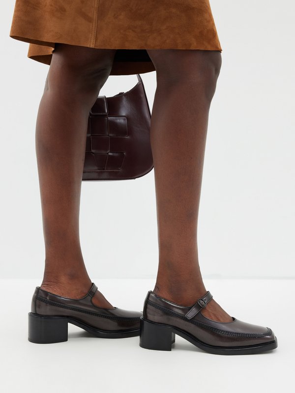 HEREU (Hereu) Sio block-heel patent-leather Mary Jane pumps