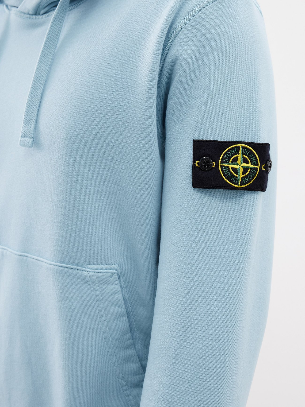 Blue Logo-patch cotton-jersey hoodie | Stone Island