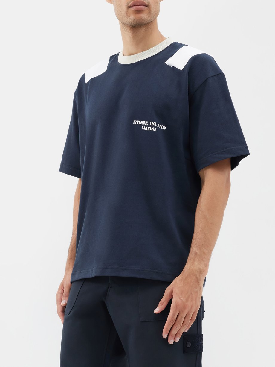 Navy Marina cotton-jersey T-shirt | Stone Island | MATCHESFASHION UK