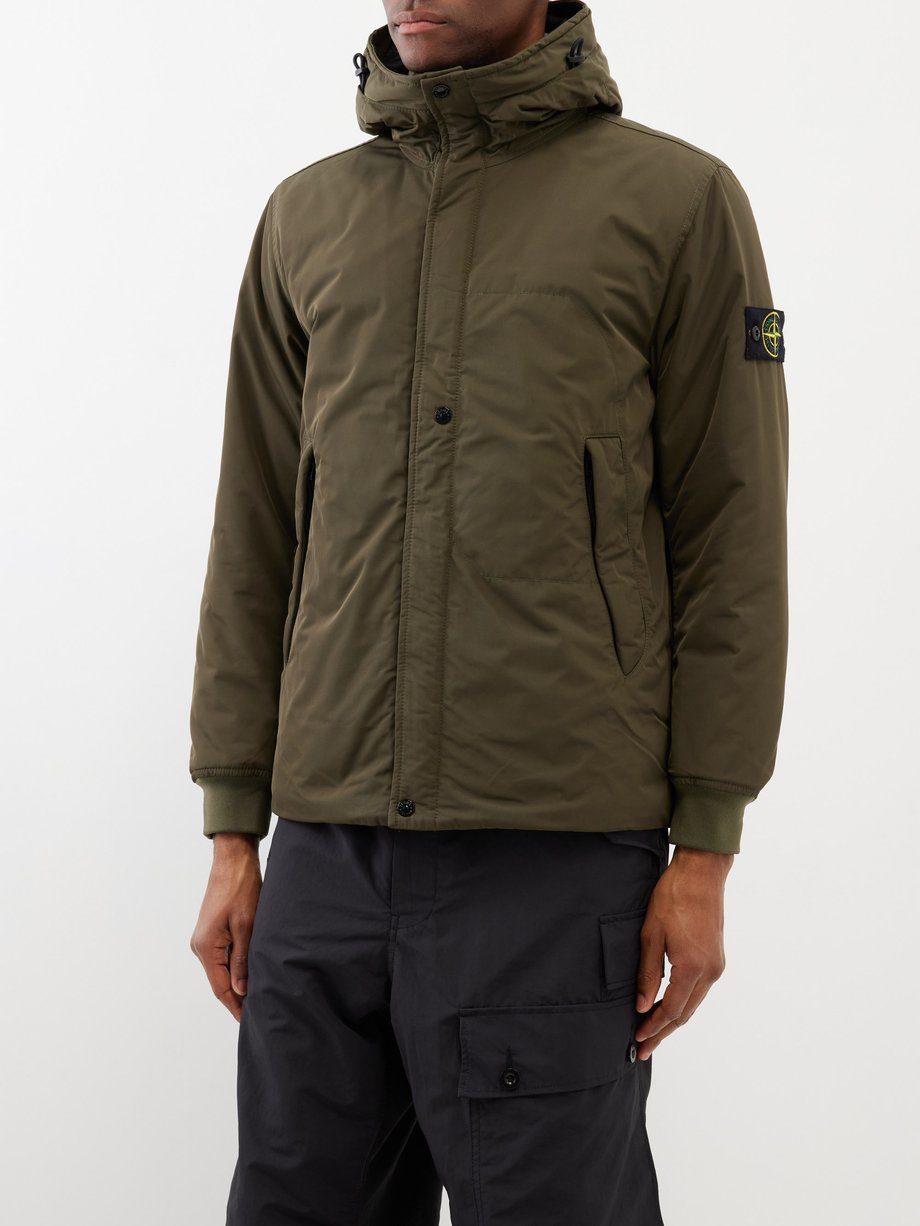 Green Adjustable-hood twill down coat | Stone Island | MATCHESFASHION US