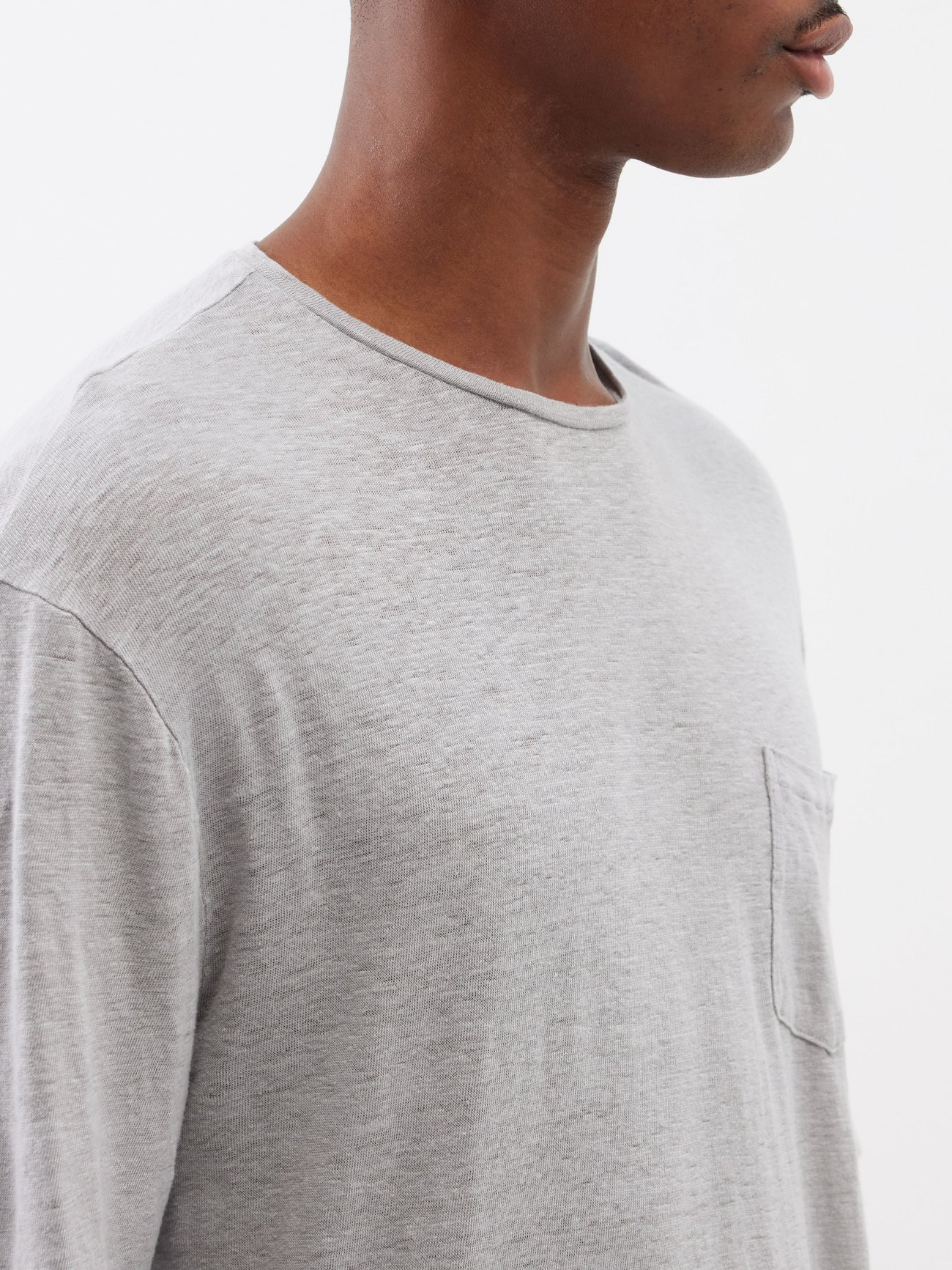 Frescobol Carioca - Carmo Linen T-Shirt Stone Grey M