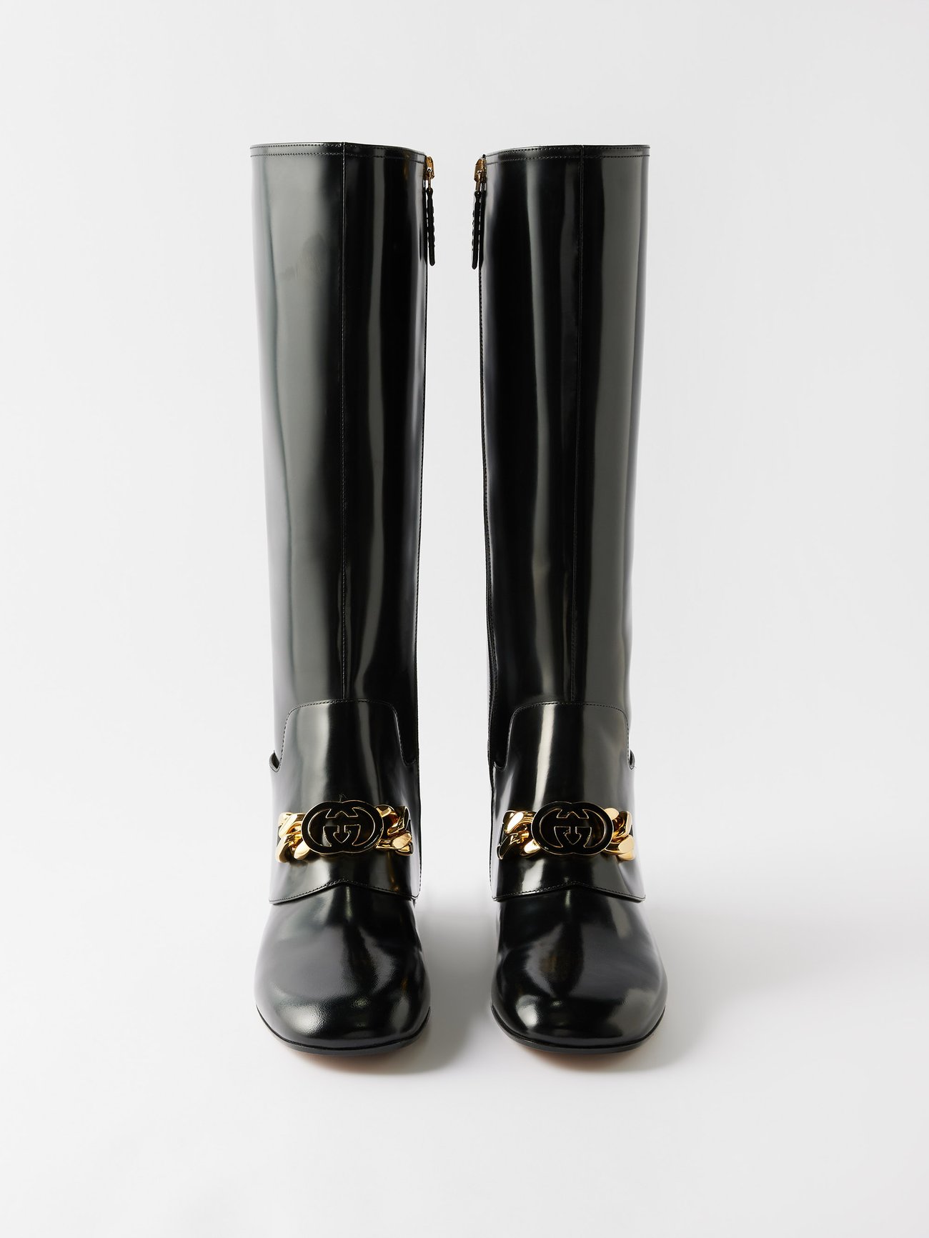 Gucci Women's Interlocking-G Chain Knee Boots