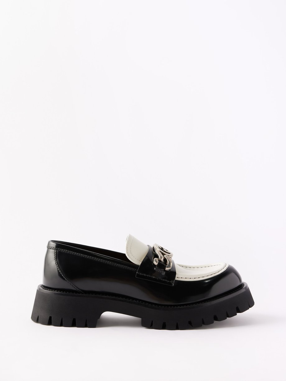 Black GG-buckle leather loafers | Gucci | MATCHESFASHION US