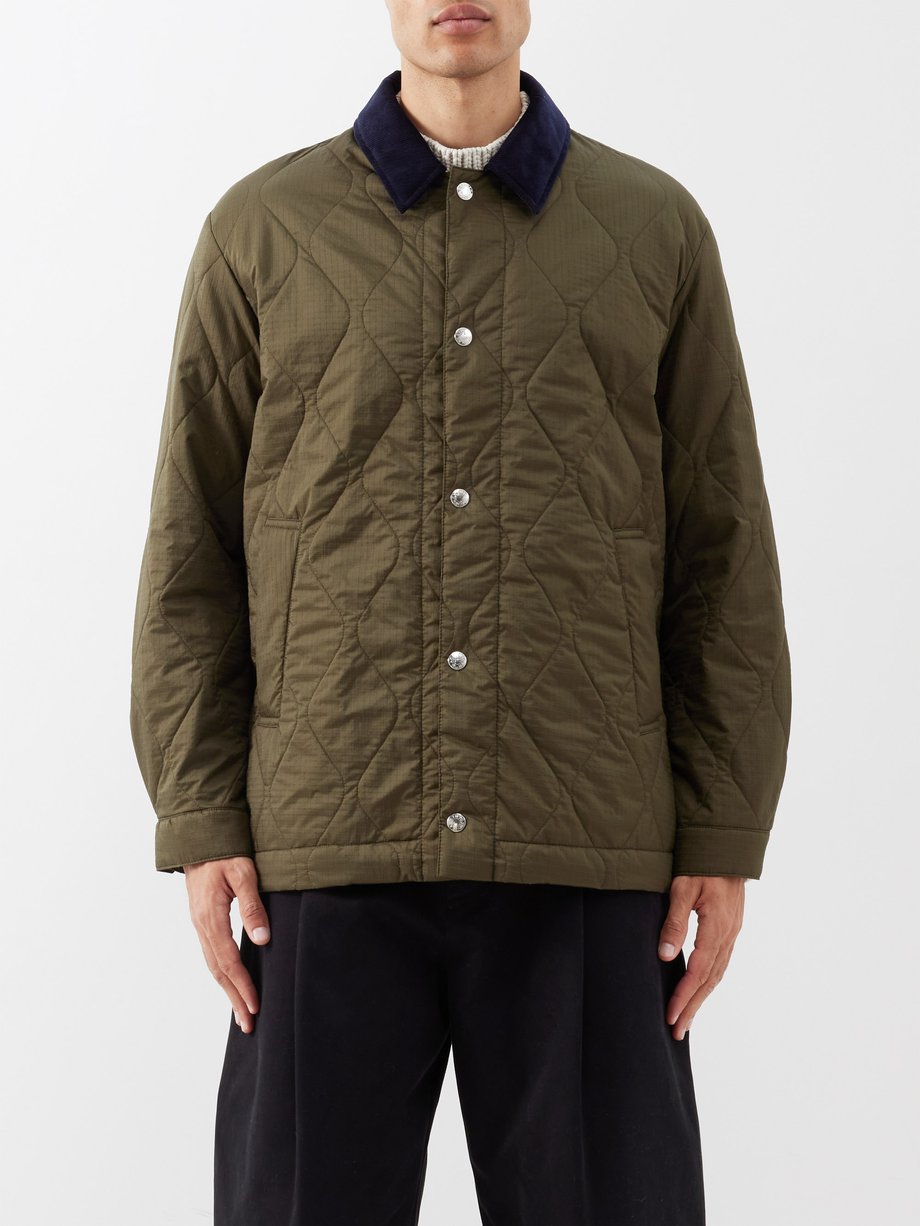 Green Teeming corduroy-collar ripstop jacket | Mackintosh | MATCHES UK