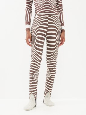 Bogner Elaine zebra-print stirrup ski trousers