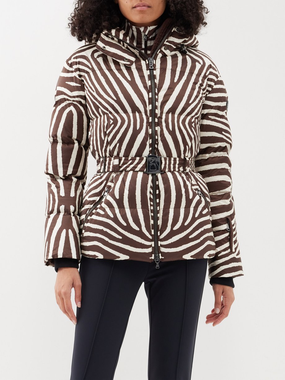 Bogner Lucca zebra-print ripstop down ski jacket