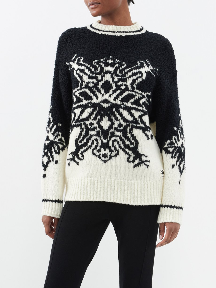 Black Janita snowflake-intarsia wool-blend sweater | Bogner | MATCHES UK